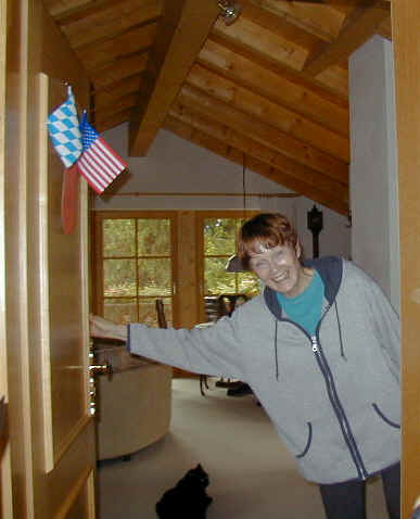 The brides mother, Marlies, with the Bavarian & US flags