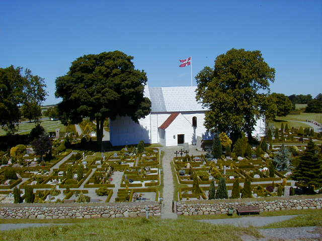 Church next to burial mounds of King and Queen