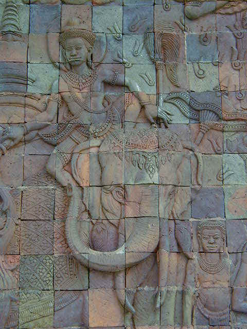 Stonework on side of temple
