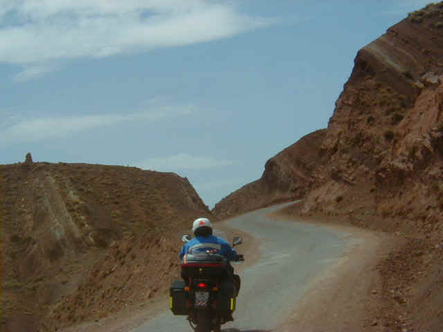 A typical road in the desert between Marrakech and Ouazazate